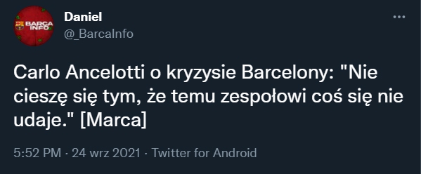 Carlo Ancelotti o kryzysie Barcelony!